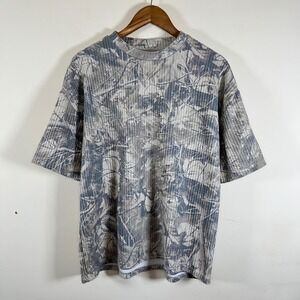 Negative Space Camouflage Waffle Knit Crewneck T-Shirt Streetwear Gorpcore Large